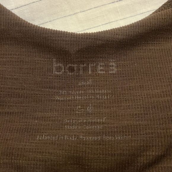 barre3 Ribbed Bra Tank Cropped Brown - Picture 3 of 5